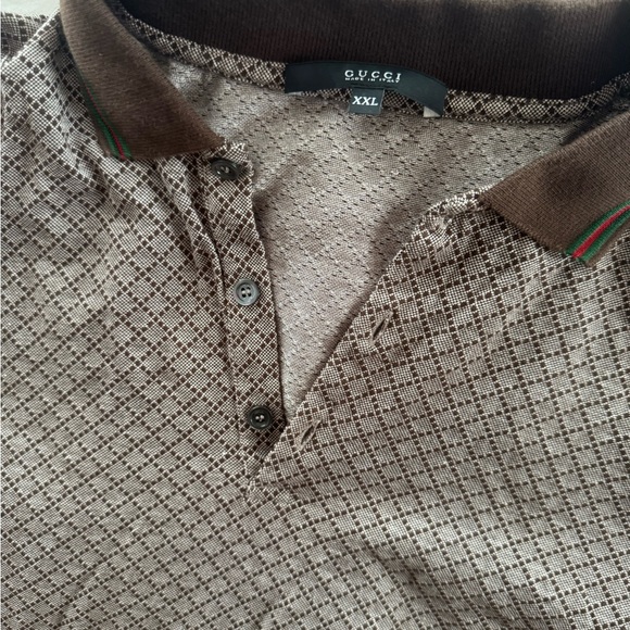 Gucci Taupe Geometric Polo Shirt - Picture 4 of 4